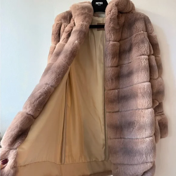Yves Salomon Rabbit Fur Coat - Picture 2 of 15